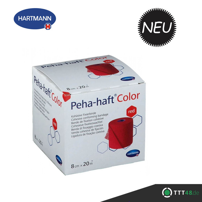 Peha-haft color rot 8cm x 20 m latexfrei kohäsive, elastische Fixierbinde