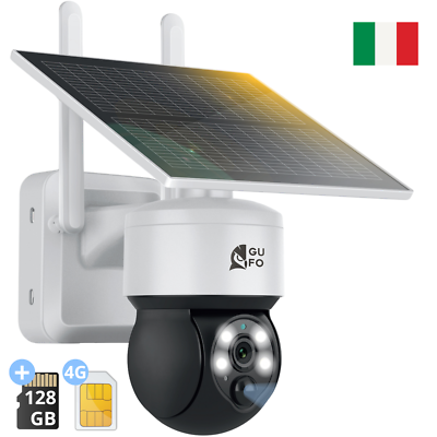 Telecamera Con SIM, Telecamera 4G Con Pannello Solare, Telecamere Senza Fili Da Esterno, Versione Notturna A Colori 2K, Visualizzazione Live A 360°, Rilevamento Del Movimento, Audio Bidirezionale - Foto 2