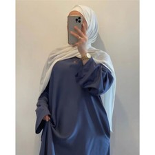 Women Abaya Muslim Ramadan Long Dress Dubai Maxi Robe Evening Party Kaftan Gown