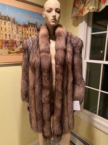 Real Crystal Brown Fox Knee Length 