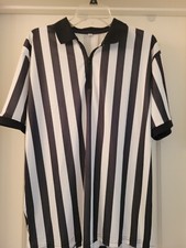 Striped Referee Zipper Pro-Style Large Breathable T Shirt Halloween football