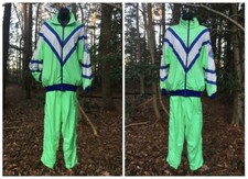 1980's Complete Tracksuit- Jacket and Pants- Retro Green-Women's Size Medium M 