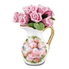 MINIATURE DOLLHOUSE 1:12 SCALE REUTTER ROSE ARRANGEMENT IN PITCHER - 1.359/5