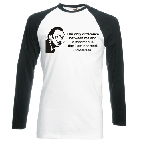Salvador Dali Madman Citation Manche Longue Baseball T Shirt Ebay