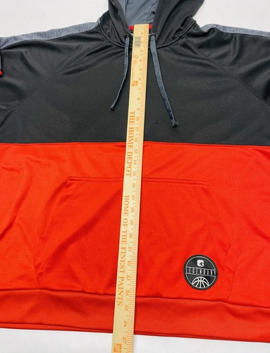 And1 1/4 Zip Black Red Hoodie Mens XL Basketball Legendary 90s Drawstring Flaw - Picture 13 of 15