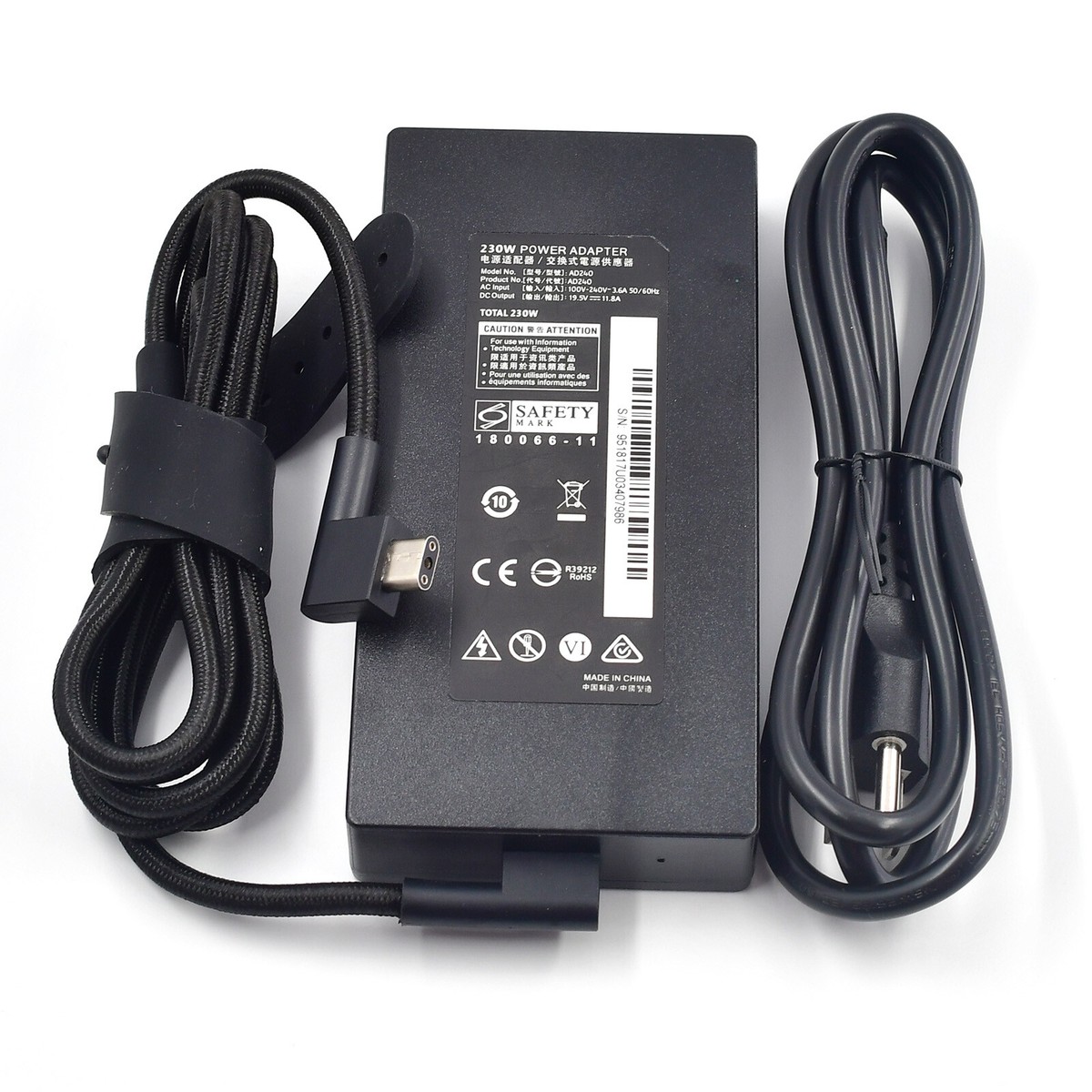 230W 19.5V 11.8A Charger for Razer Blade 15 w/GTX1060/GTX1070