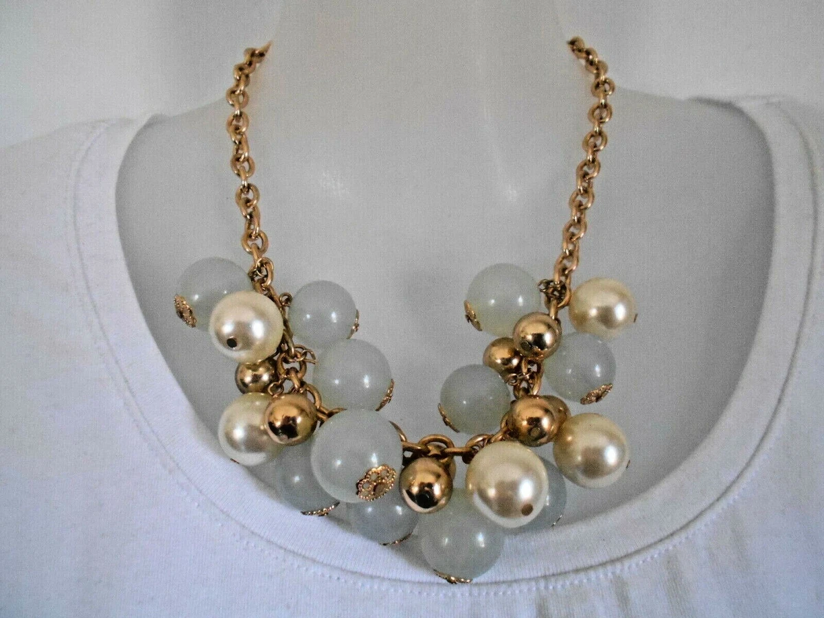 Green and gold shop statement necklace
