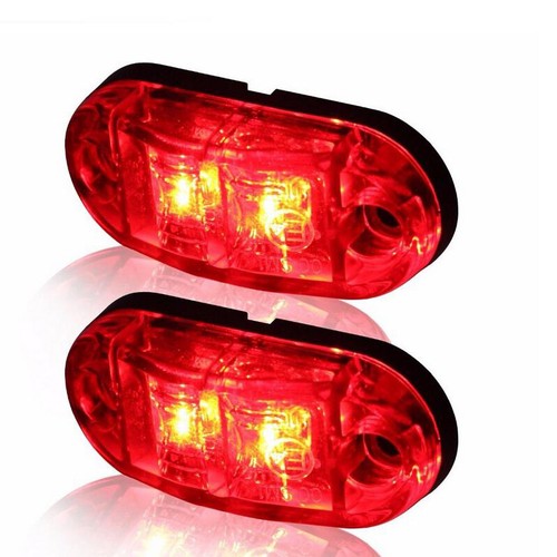 4PCS 2 LED Side Marker Amber Red Lights Clearance Light Truck Trailer RV Lamp US - Bild 9 von 18