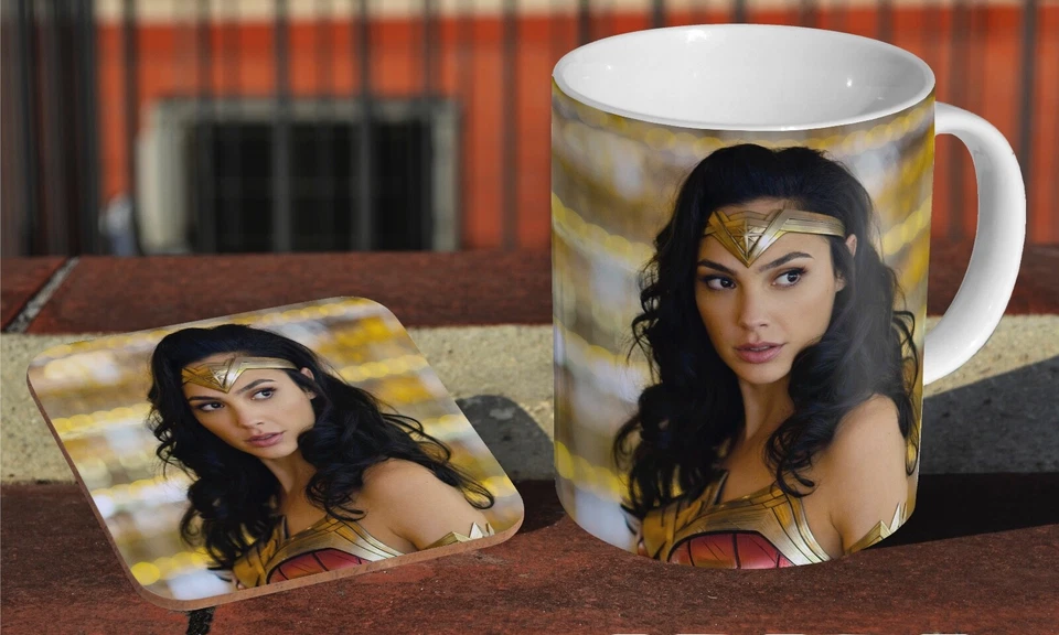 Wonder Woman Gal Gadot Beautiful - Coffee / Tea Mug + Matching Coaster
