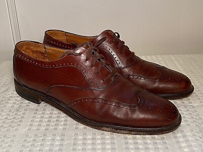 SALVATORE FERRAGAMO Size 10.5 Brown Leather Wingtip Brogue  display picture 1