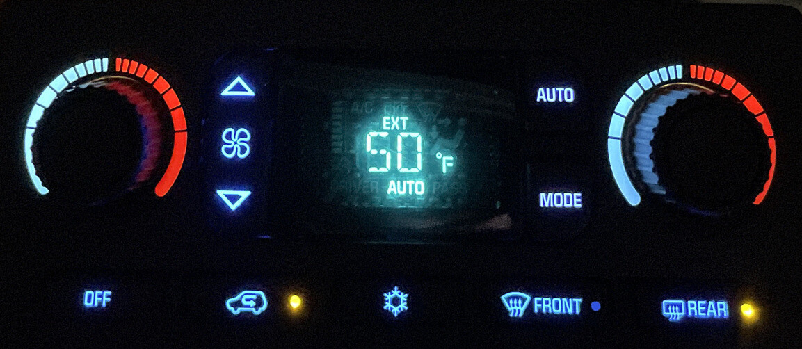 Trailblazer Envoy Rainier Digital Climate Control 15195331 BLUE LED’s