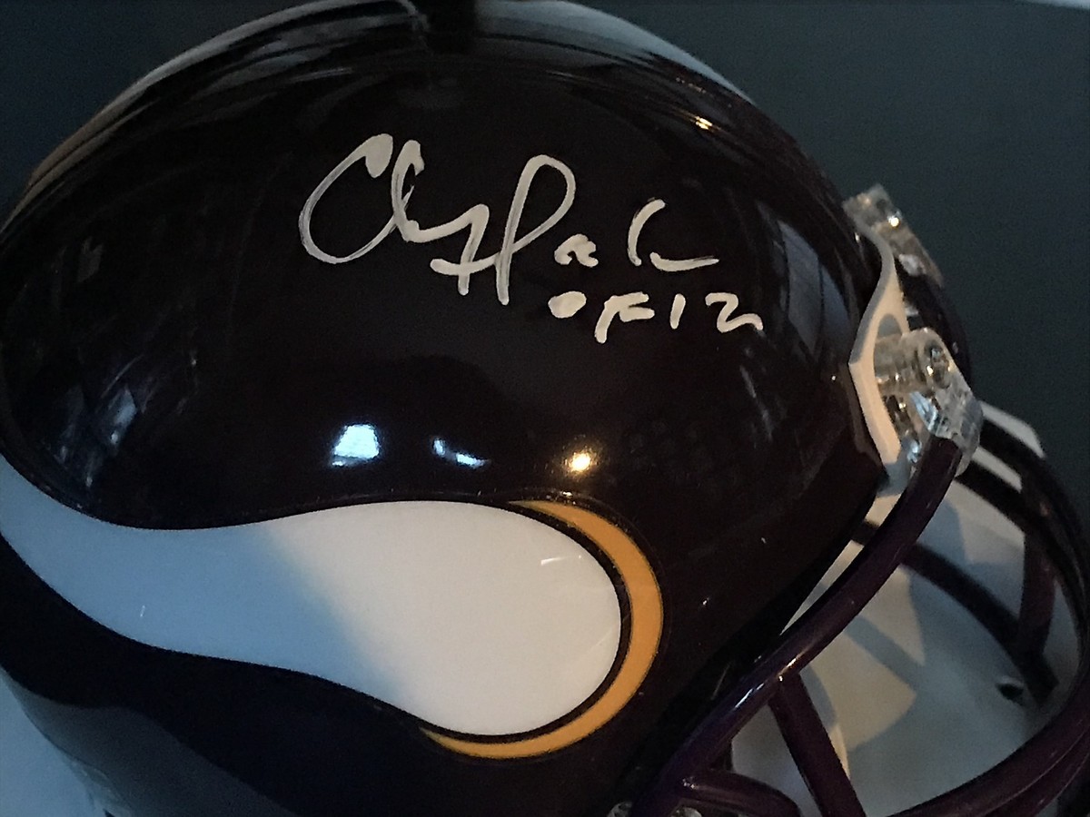 CHRIS DOLEMAN MINNESOTA VIKINGS HOF 2012 RIDDELL SIGNED MINI