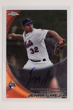 BANNED! Jenrry Mejia New York Mets 2010 Topps Chrome Autographed Rookie Card 16E