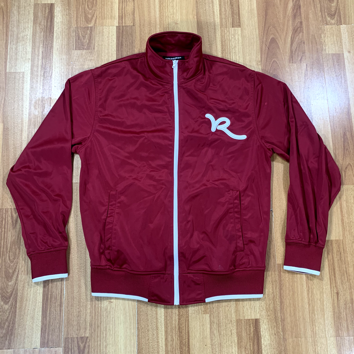 Rocawear Jacket Mens Medium Burgundy Track Full Zip Classic