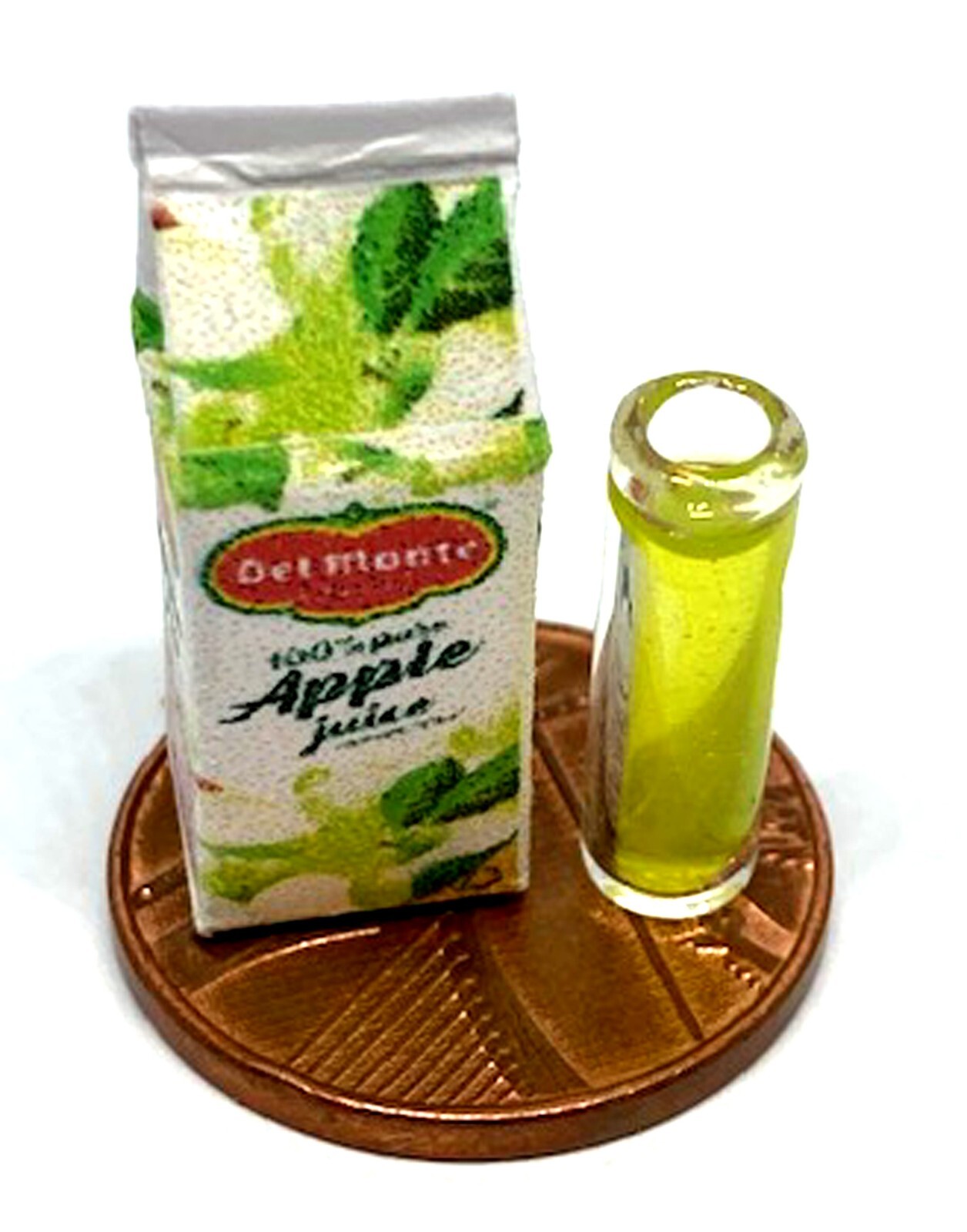 House Apple Juice Carton Packet With A Glass Miniature Kitchen Shop Tumdee