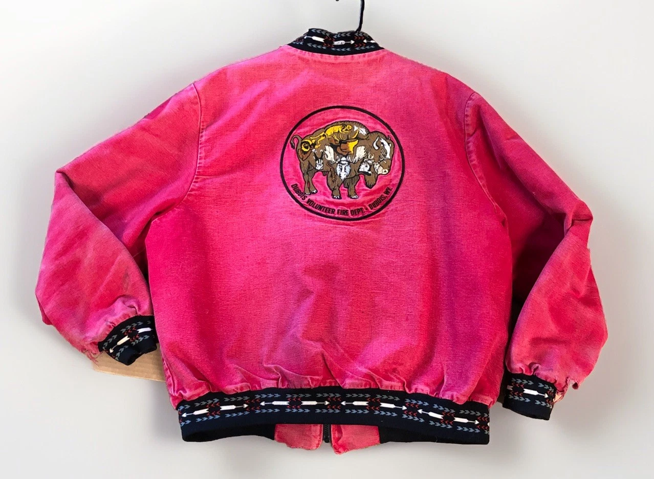 VTG Aztec Jacket Men's XXL Dubois Wyoming Fire Dept Buffalo Blanket Lined