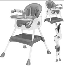 Seggiolone Pappa 3 in 1 Evolutivo 6–36 Mesi Sedia Alta Rialzo Cinture 5 Punti