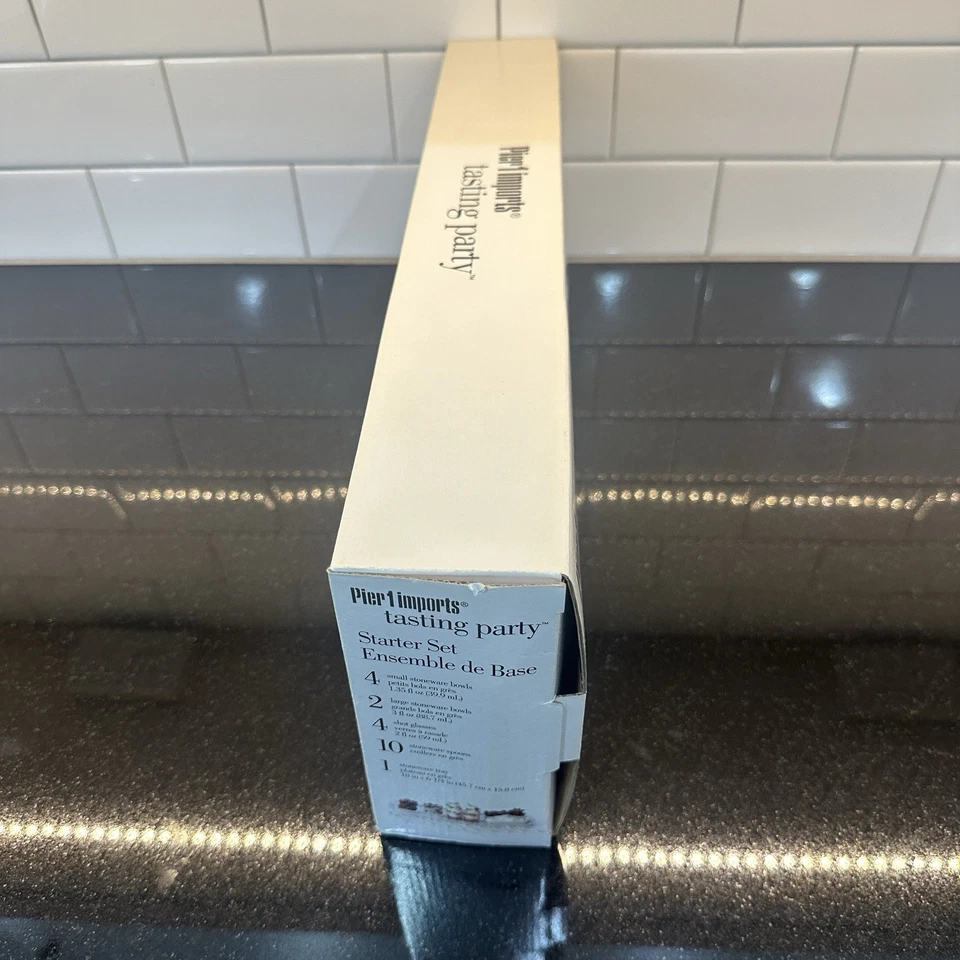 Pier 1 Imports Tasting Party Starter Set White Stoneware 21 Pieces NIB 430/4316 - Image 3 of 4