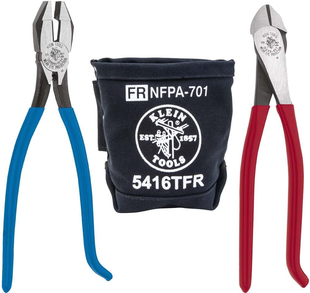 Klein Tools 80081 Made in USA Pliers Kit - 3-Piece Set with Canvas Bag