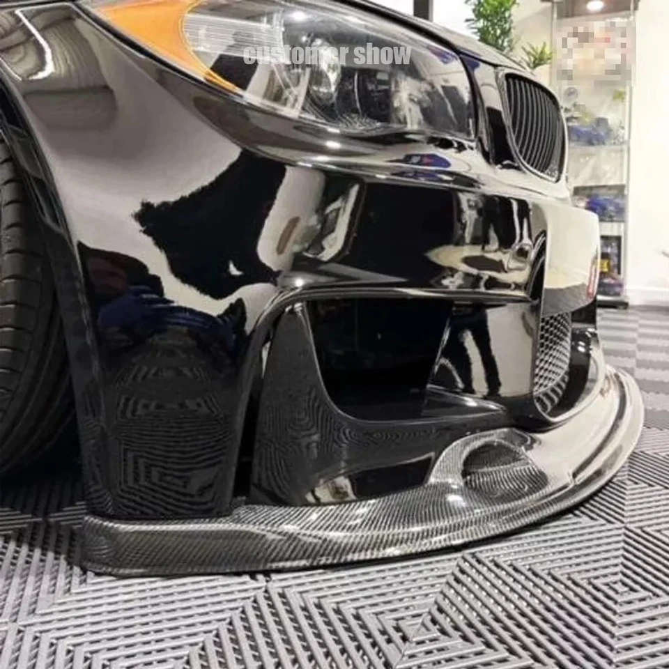 Alerón labial parachoques delantero fibra de carbono real BMW E82 1 Series M cupé 2011-2013 EE. UU. Foto 2 de 4