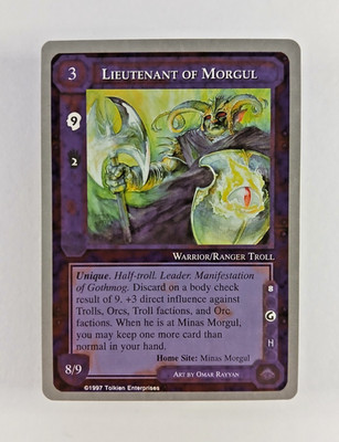 Lieutenant of Morgul - Middle Earth CCG card (1998 ICE) MECCG Silver Grey Border