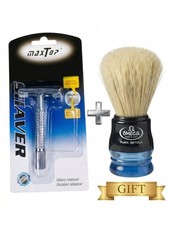 MaxTop Safety Razor Double Edge Butterfly Shaver  Free Omega Shaving Brush Gift