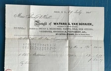 Pontil Ink Bottle Related Invoice E WATERS TROY NY 1840s Stampless Folded Letter