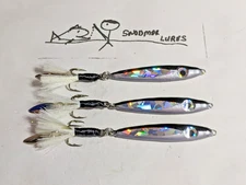 3 -3/4 oz MINNOW Fishing Casting jig Lead Spoons Lures Black SILVER Willow Blade