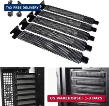 5pcs Black PCI Slot Cover Dust Filter Blanking Plate Hard Steel with Screw