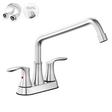 Swivel Spout Chrome Bathroom Laundry Utility Sink Faucet with Garden House Th...
