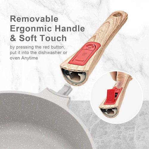 10 Pcs Pots and Pans Set Nonstick, Cast Aluminum Kitchen Cookware Set with Li... - Picture 3 of 7