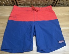 Vineyard Vines Board Shorts Mens 36 Pink  Blue Swim Trunks Stretch Surf Beach