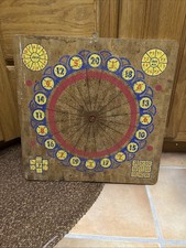 Vintage Deco American Dart Board Baseball Dartball Wood Wooden Made in USA 19”
