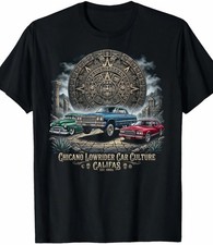 T-shirt Aztec Sun Lowrider Cars | Camicia classica cultura auto Lowrider
