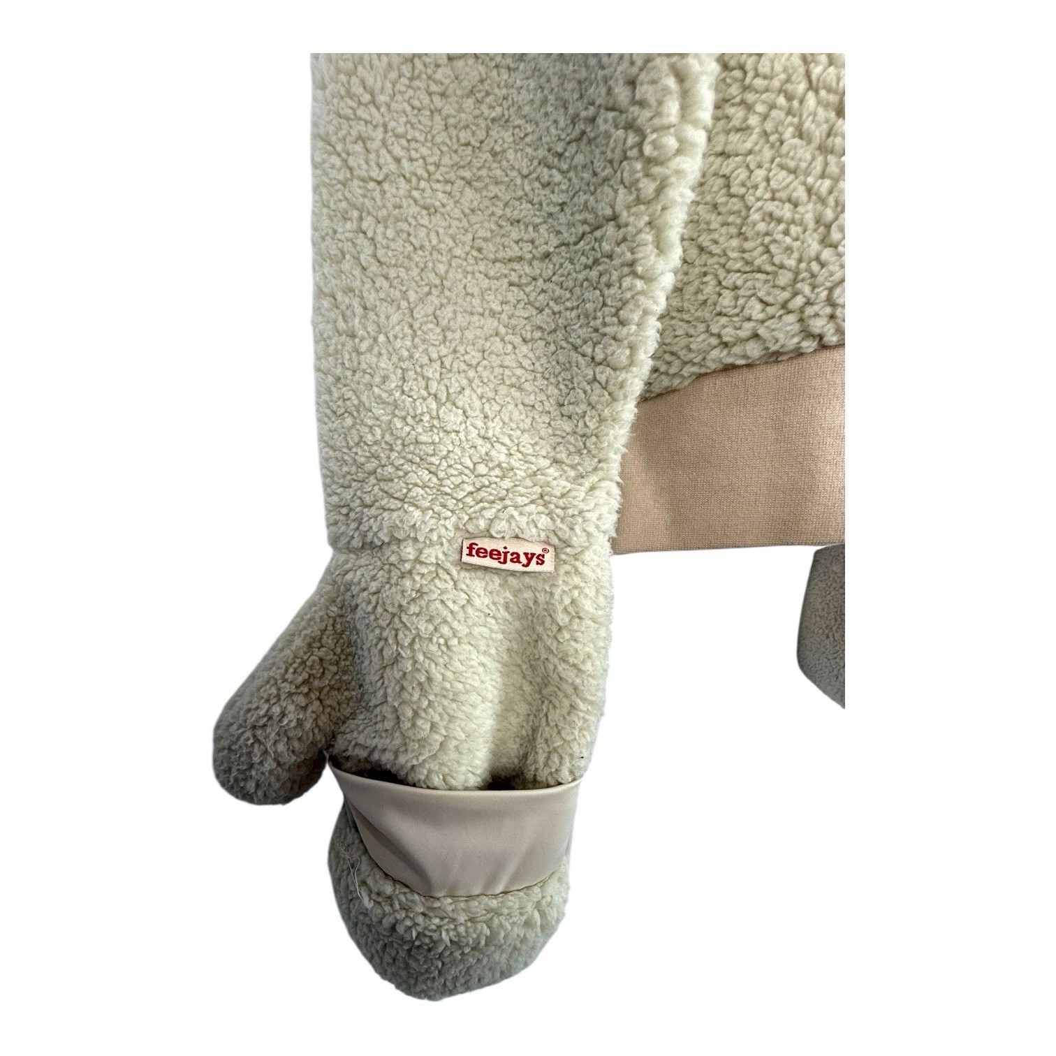 VETEMENTS FeeJays Maglione Pullover Donna in Pile Panna con Guanti Junior M