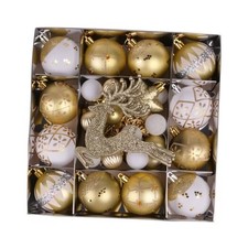 45ct White and Gold Christmas Ornaments Set, 2025 Shatterproof Gold and White