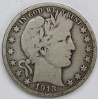 VG 1913 S Barber Half Dollar