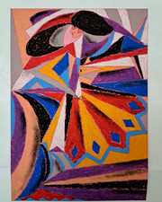 QUADRO Giacomo Balla copia pastello ad olio su carta 34x23 cm. Introvabile.