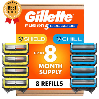 Men s Razor Blade Refills 8 Pack ProGlide Chill & Shield Cartridges