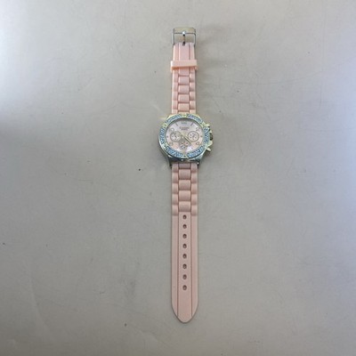 Kanima Fashion Quartz Watch /Light Orange Rubber Band/ Shiny Style/New Battery