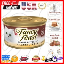 Purina Tender Beef Feast Classic Grain Free Wet Cat Food Pate - Pack of 24 3 ...