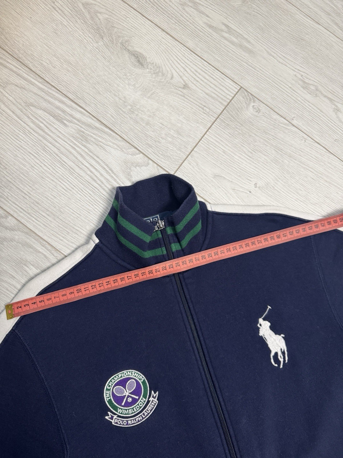 Polo Ralph Lauren Wimbledon Full Zip Fleece Mock Big Pony Sweatshirt Navy Men's  thumbnail 8