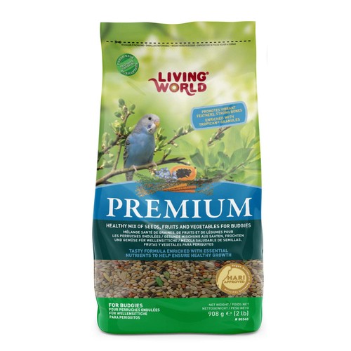 Living World Premium Mix For Budgies, 908 g (2 lb) 