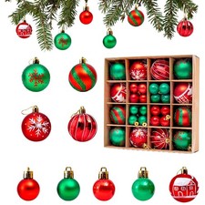 44 CT Christmas Ball Ornaments, 2.36 Inch Christmas Ornament Balls 1.38" Chri...