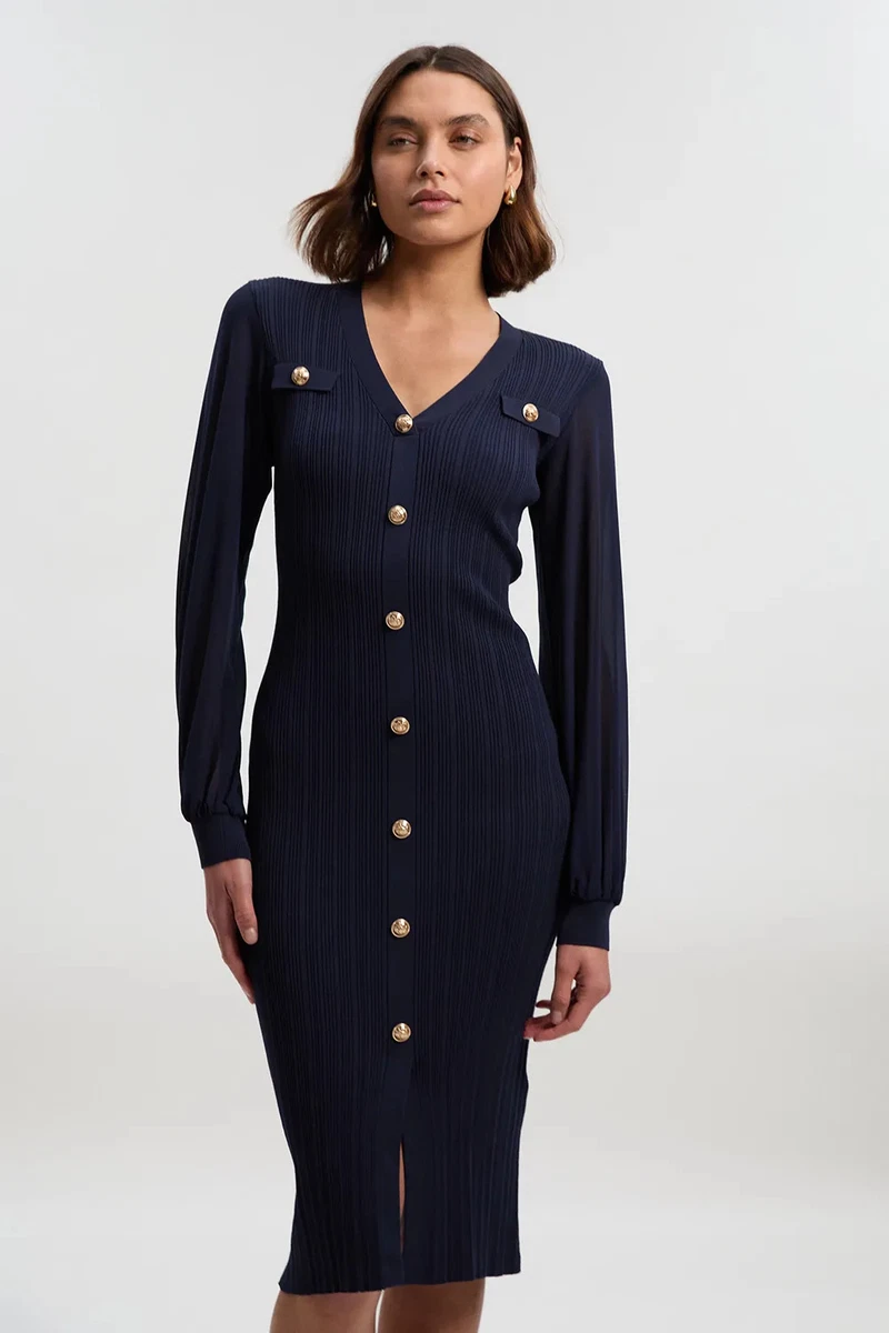 karen millen blue knit dress Karen Millen main image 0