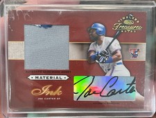 2003 Donruss Timeless Treasures - Material Ink Joe Carter #MI-24 /100 (AU, MEM)