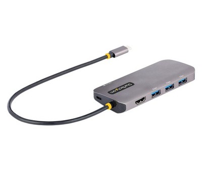 StarTech USB C Multiport Adapter, 4K 60Hz HDMI HDR10 Video, 3 Port 5Gbps USB Hub