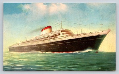 SS Leonardo da Vinci Ocean Liner Postcard Italia Line Pizzi Milano 1960s