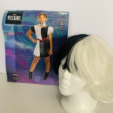 Cruella Deville Disney Villains Girls Teen Costume Size 10-12 Dress Wig