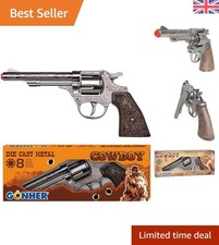 Lightweight Diecast Metal Cowboy Gun, 8 Ring Shot for Creative Play - Ages 3+